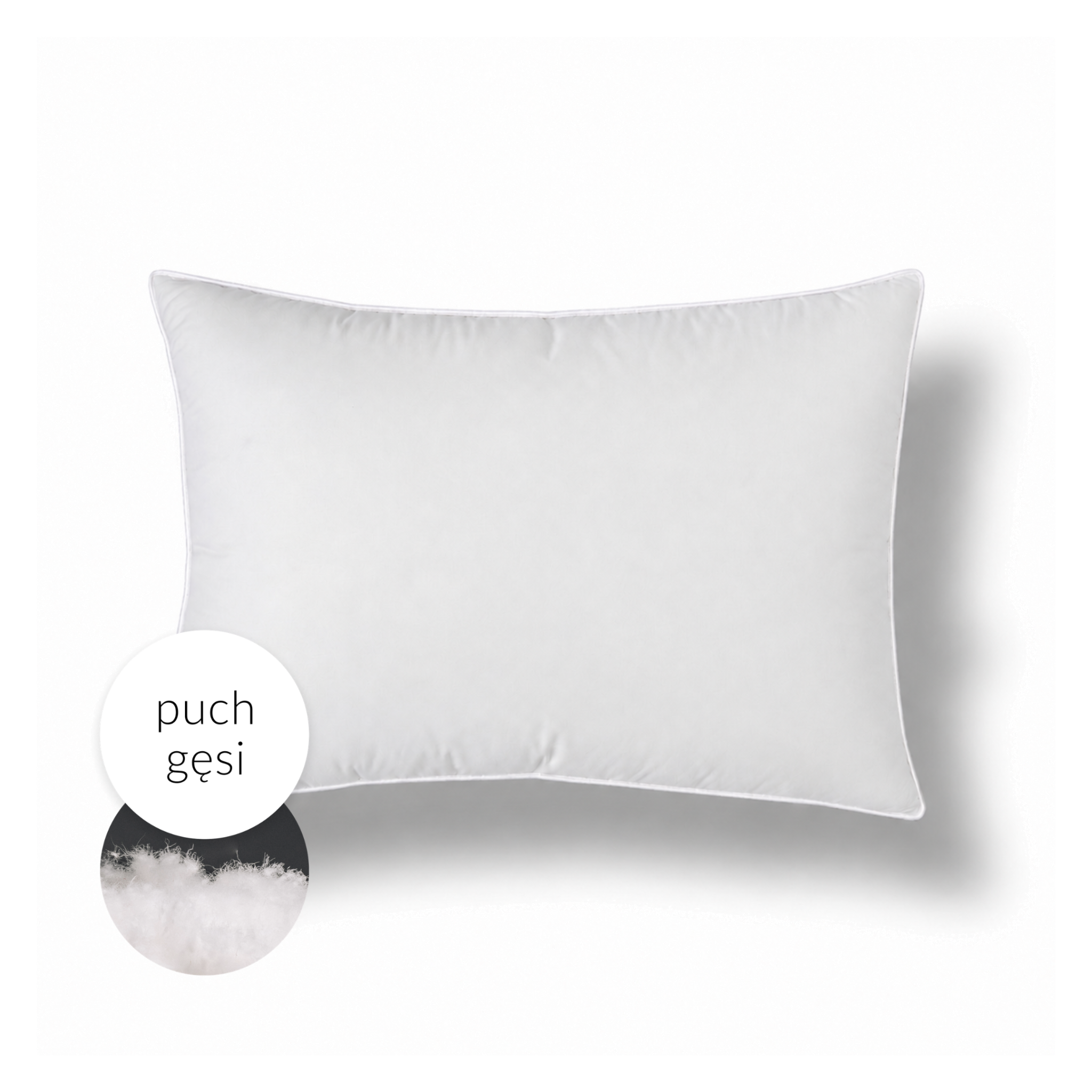 Niska poduszka z kolekcji PREMIUM 100% puch gęsi - super miękka